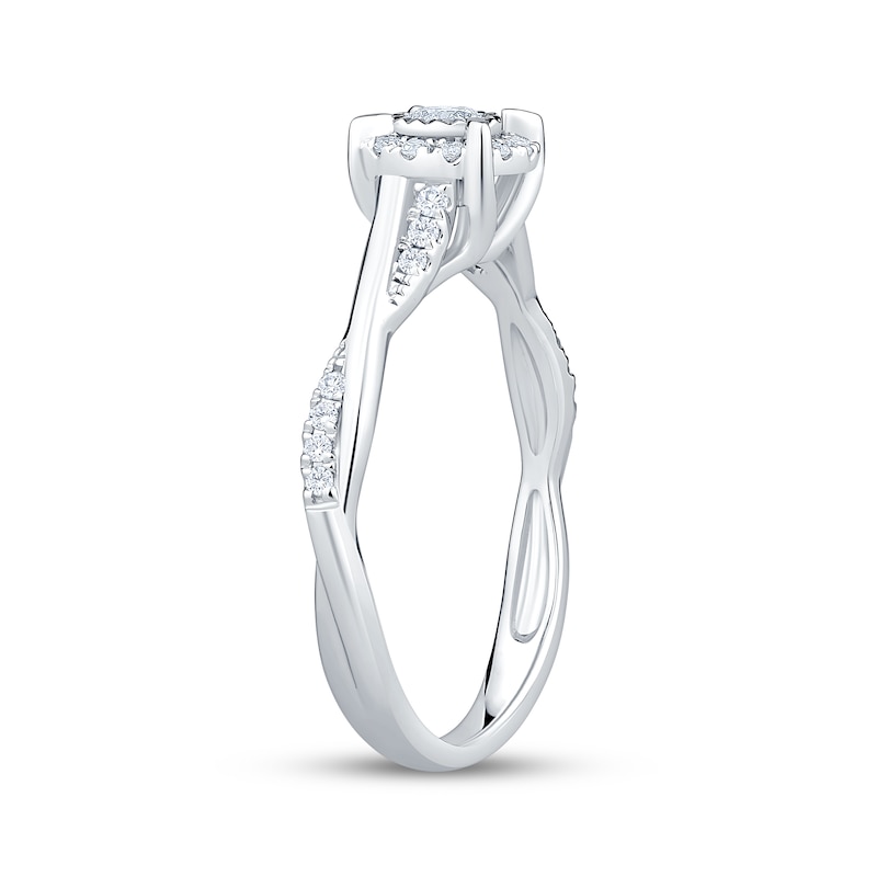 Main Image 2 of KAY Lab-Grown Diamonds Halo Promise Ring 1/4 ct tw 10K White Gold
