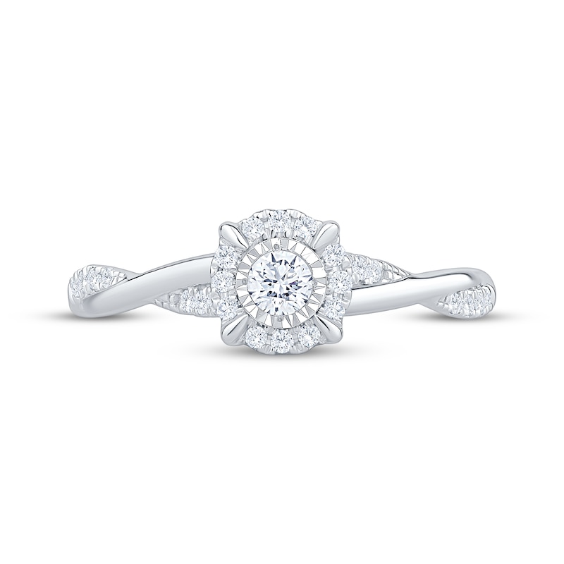 Main Image 3 of KAY Lab-Grown Diamonds Halo Promise Ring 1/4 ct tw 10K White Gold