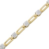 Thumbnail Image 2 of Multi-Diamond Circle & Paperclip Link Bracelet 1/2 ct tw 10K Yellow Gold 7"