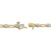 Thumbnail Image 3 of Multi-Diamond Circle & Paperclip Link Bracelet 1/2 ct tw 10K Yellow Gold 7"