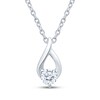 Thumbnail Image 1 of Adore Heirloom Certified Diamond Solitaire Flame-Shaped Necklace 1/5 ct tw 18K White Gold (F/I1) 18"