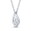 Thumbnail Image 2 of Adore Heirloom Certified Diamond Solitaire Flame-Shaped Necklace 1/5 ct tw 18K White Gold (F/I1) 18"