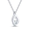 Thumbnail Image 3 of Adore Heirloom Certified Diamond Solitaire Flame-Shaped Necklace 1/5 ct tw 18K White Gold (F/I1) 18"