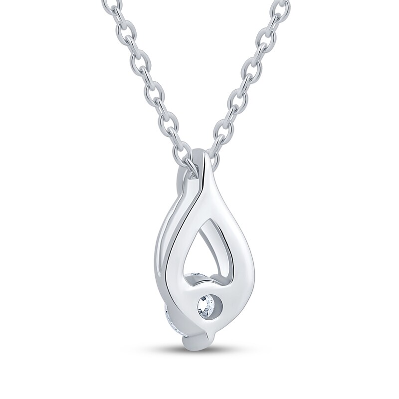 Main Image 3 of Adore Heirloom Certified Diamond Solitaire Flame-Shaped Necklace 1/5 ct tw 18K White Gold (F/I1) 18"