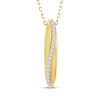 Thumbnail Image 1 of Lab-Grown Diamond Marquise-Shaped Curved Row Necklace 1/6 ct tw 24K Yellow Gold Vermeil Sterling Silver 18"