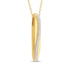 Thumbnail Image 2 of Lab-Grown Diamond Marquise-Shaped Curved Row Necklace 1/6 ct tw 24K Yellow Gold Vermeil Sterling Silver 18"