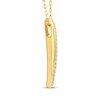 Thumbnail Image 3 of Lab-Grown Diamond Marquise-Shaped Curved Row Necklace 1/6 ct tw 24K Yellow Gold Vermeil Sterling Silver 18"