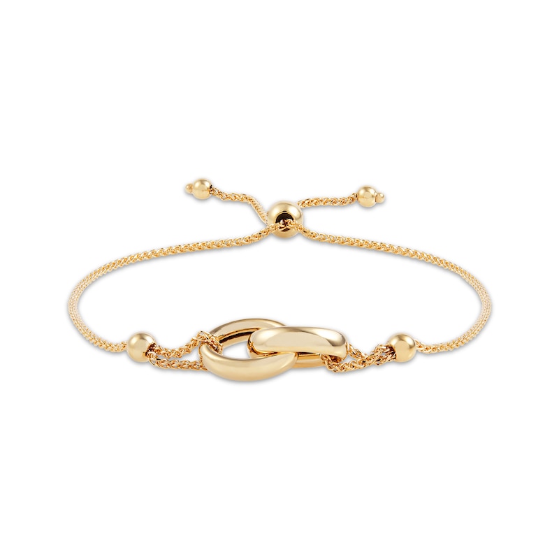 Main Image 1 of Interlocking Ovals Bolo Bracelet 10K Yellow Gold