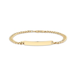 4.5mm Curb Chain ID Bracelet Semi-Solid 10K Yellow Gold 8.5"