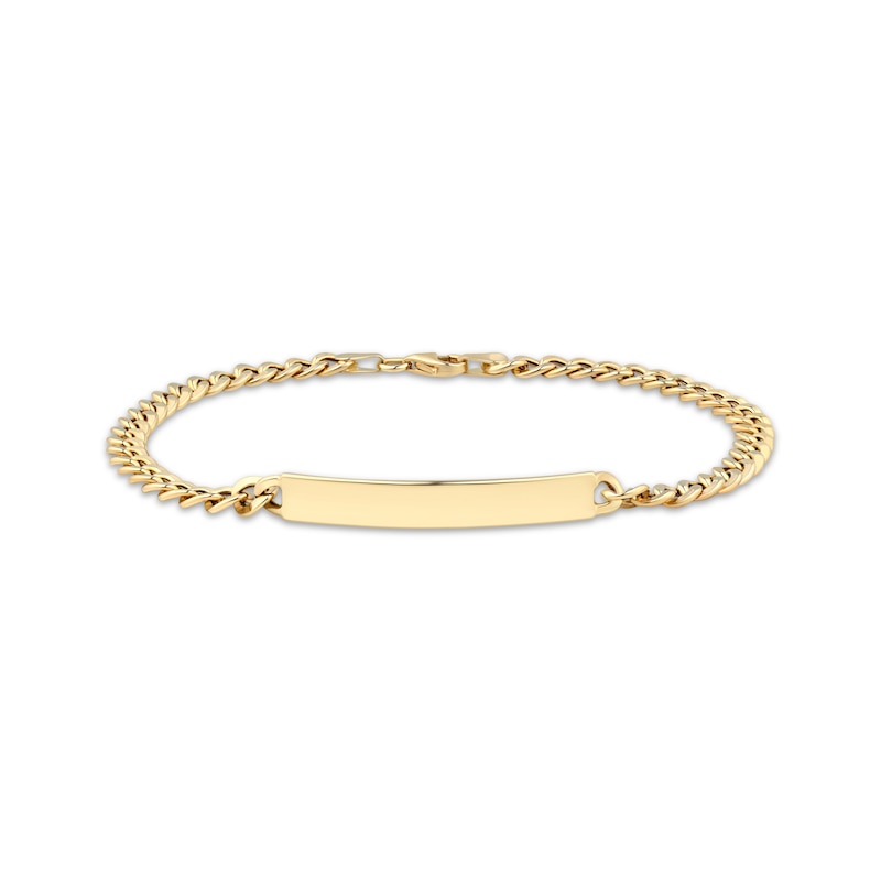 Main Image 1 of 4.5mm Curb Chain ID Bracelet Semi-Solid 10K Yellow Gold 8.5"