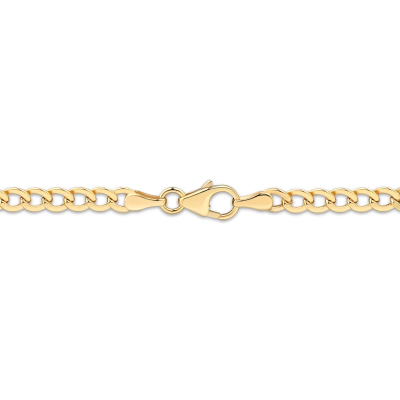 Main Image 3 of 4.5mm Curb Chain ID Bracelet Semi-Solid 10K Yellow Gold 8.5"