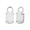 Thumbnail Image 1 of Oval-Cut Lab-Created Opal Earring Charms Sterling Silver