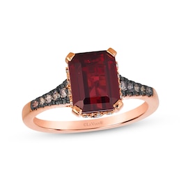 Le Vian Garnet Ring 1/4 ct tw Diamonds 14K Strawberry Gold