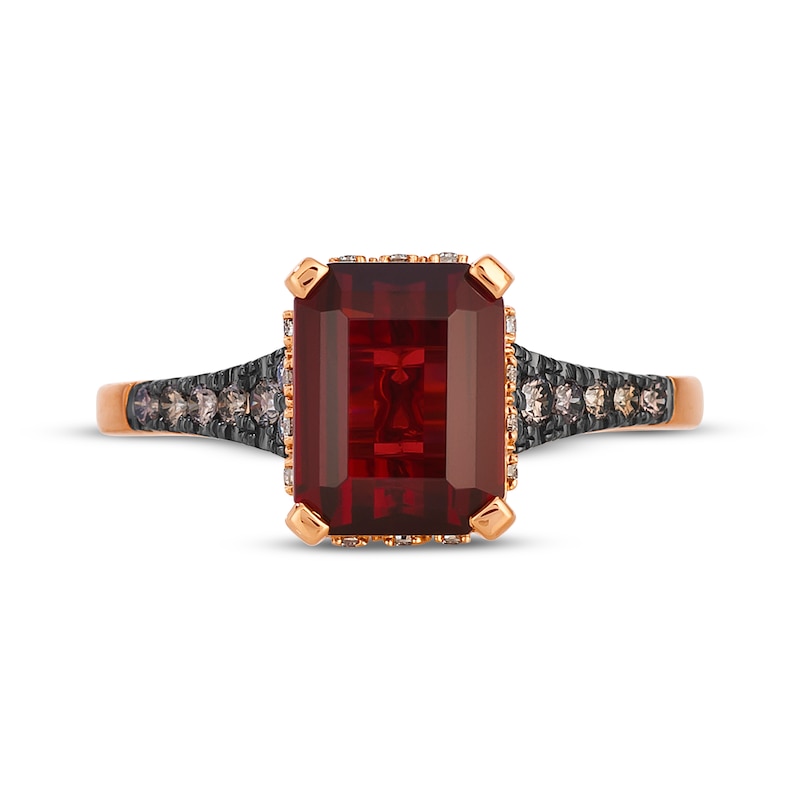 Main Image 4 of Le Vian Garnet Ring 1/4 ct tw Diamonds 14K Strawberry Gold