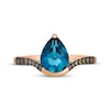 Thumbnail Image 4 of Le Vian Pear-Shaped Blue Topaz Ring 1/6 ct tw Diamonds 14K Strawberry Gold