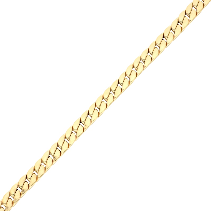 Main Image 2 of 5.8mm Flat Curb Chain Bracelet Hollow 18K Yellow Gold 7.5"
