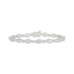 Multi-Diamond Marquise Link Bracelet 1/2 ct tw 10K White Gold 7.25"