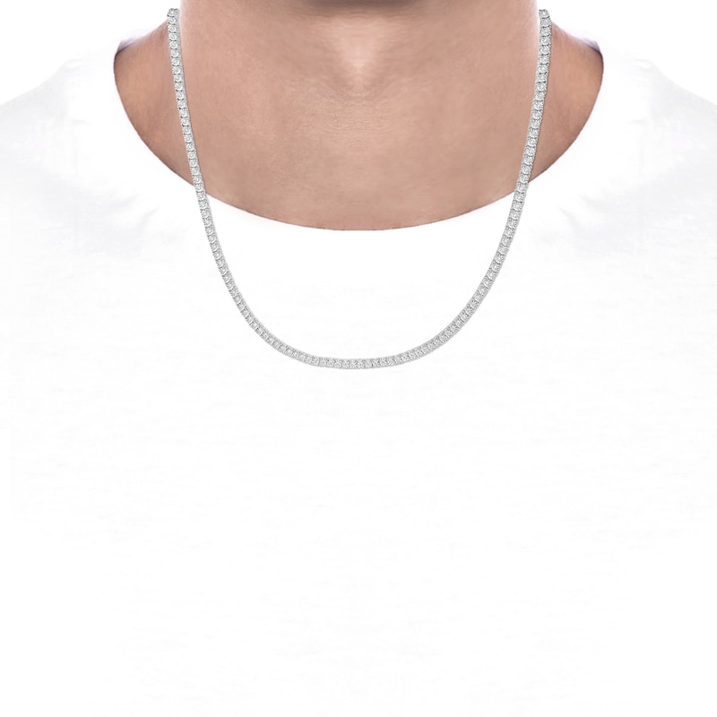 Main Image 4 of Men's Diamond Tennis Necklace 2 ct tw Sterling Silver 22"