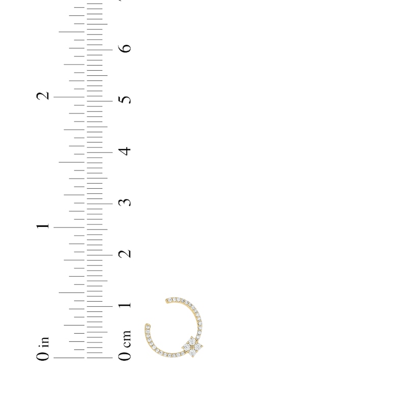 Main Image 3 of Diamond Open-Circle Clover Earrings 1/3 ct tw 24K Yellow Gold Vermeil Sterling Silver