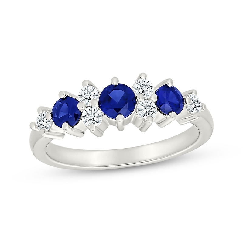 Main Image 1 of KAY Lab-Grown Diamonds Blue Lab-Created Sapphire Ring 1/4 ct tw Sterling Silver