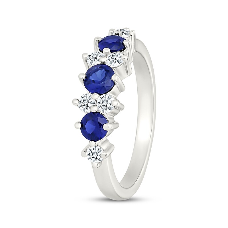 Main Image 2 of KAY Lab-Grown Diamonds Blue Lab-Created Sapphire Ring 1/4 ct tw Sterling Silver