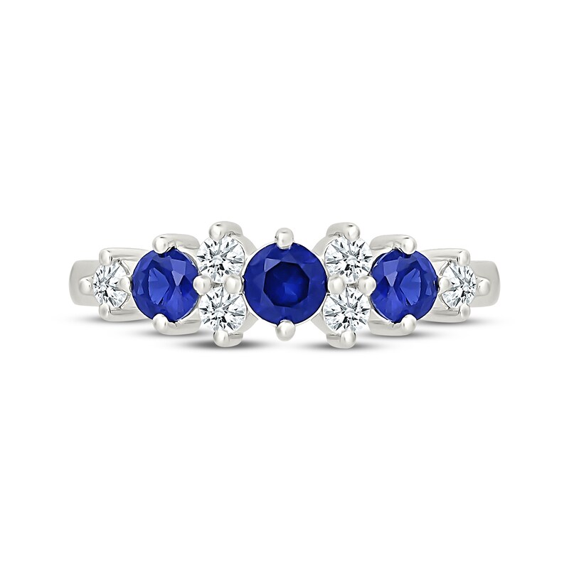 Main Image 4 of KAY Lab-Grown Diamonds Blue Lab-Created Sapphire Ring 1/4 ct tw Sterling Silver