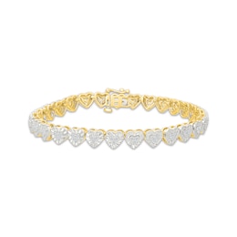KAY Lab-Grown Diamonds Heart Link Bracelet 3/4 ct tw 24K Yellow Gold Vermeil Sterling Silver 7.25"
