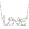 Thumbnail Image 1 of Diamond "Love" Cursive Necklace 1/20 ct tw Sterling Silver 18"