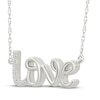 Thumbnail Image 2 of Diamond "Love" Cursive Necklace 1/20 ct tw Sterling Silver 18"
