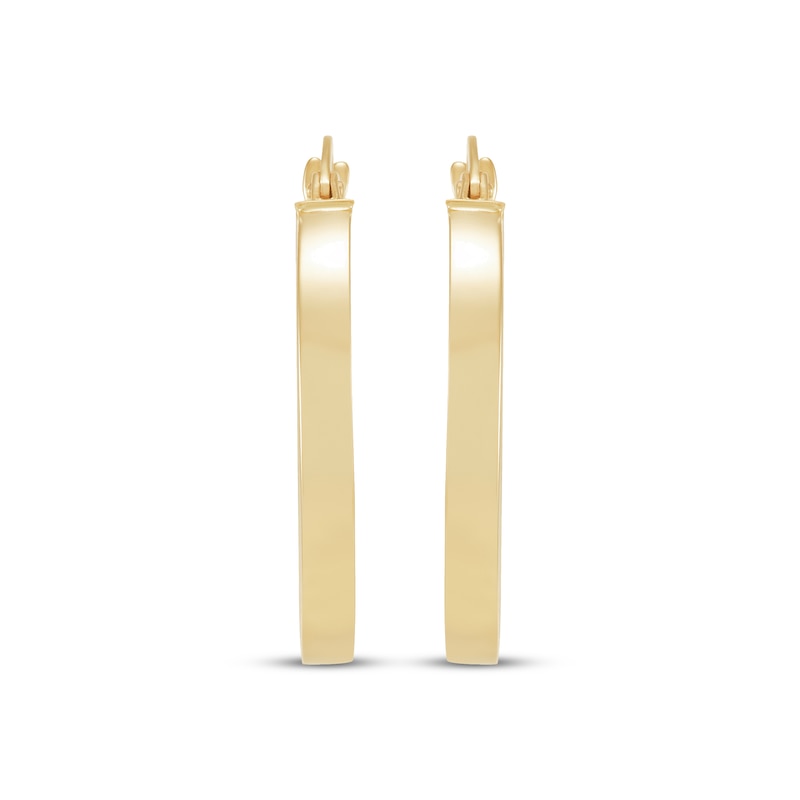 Main Image 2 of Oval Hoop Earrings 10K Yellow Gold