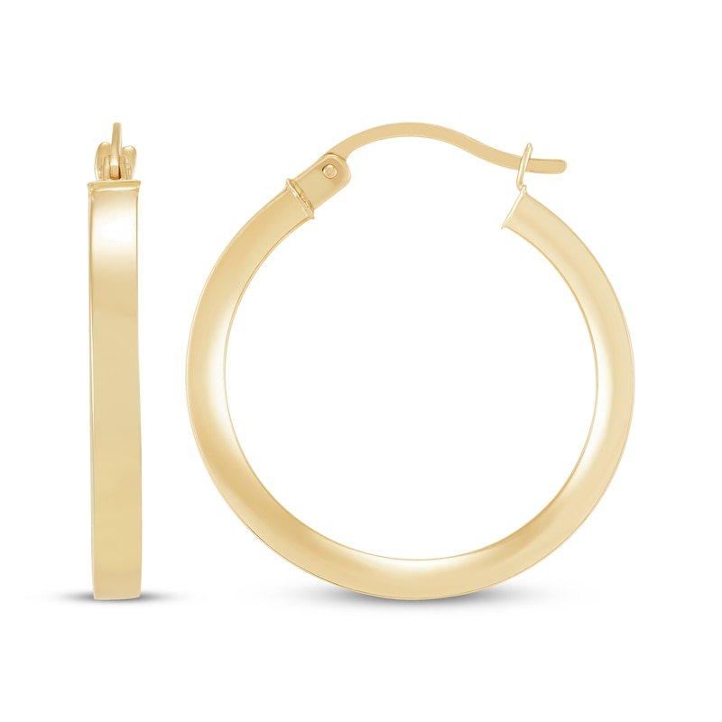 Main Image 3 of Oval Hoop Earrings 10K Yellow Gold
