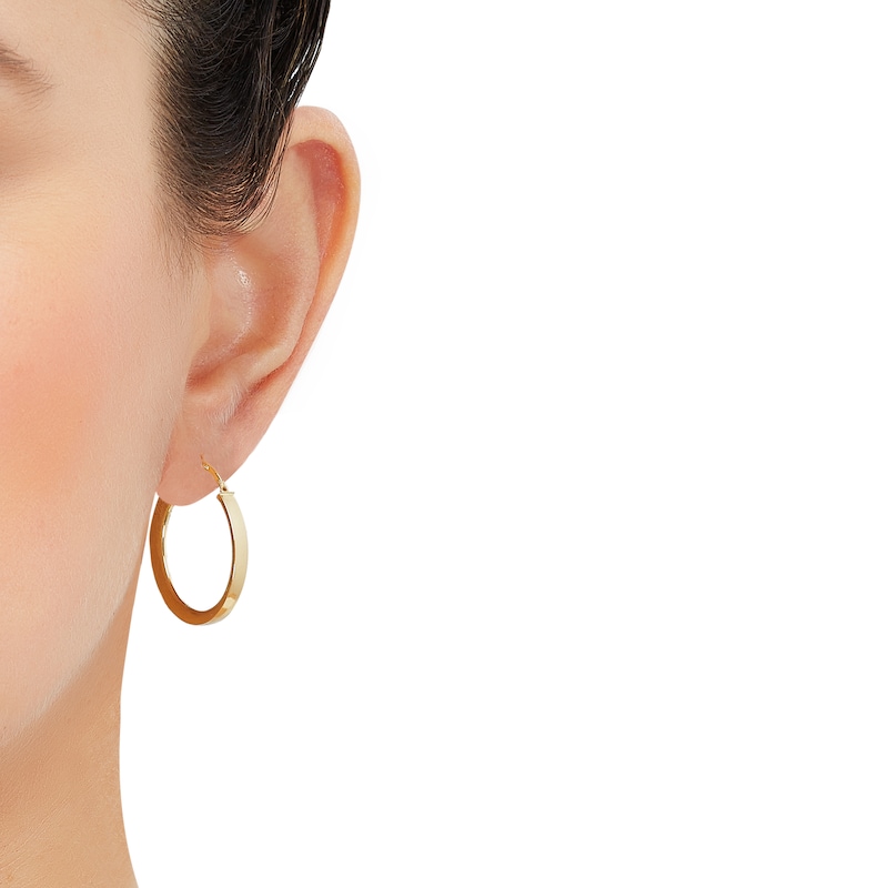 Main Image 4 of Oval Hoop Earrings 10K Yellow Gold