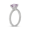 Thumbnail Image 2 of Neil Lane Cushion-Cut Purple Quartz & Diamond Engagement Ring 3/8 ct tw 14K White Gold