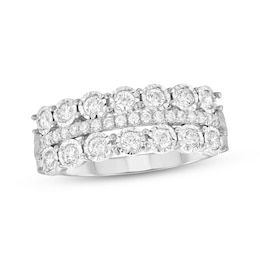 Adore Round-Cut Diamond Three-Row Anniversary Ring 3/8 ct tw 10K White Gold