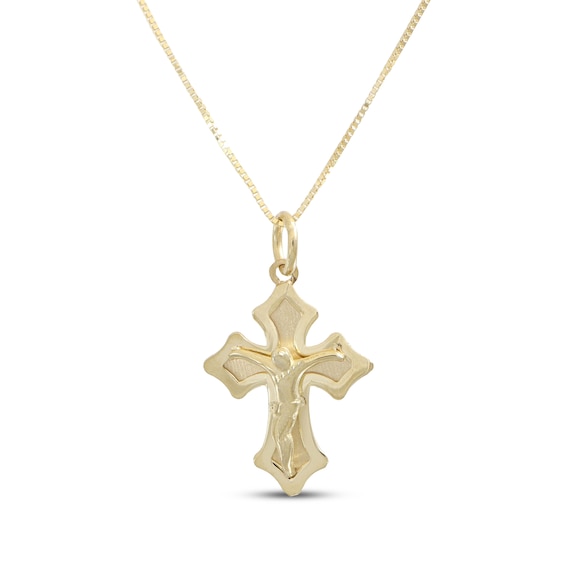 Crucifix Necklace 10K Yellow Gold 18"