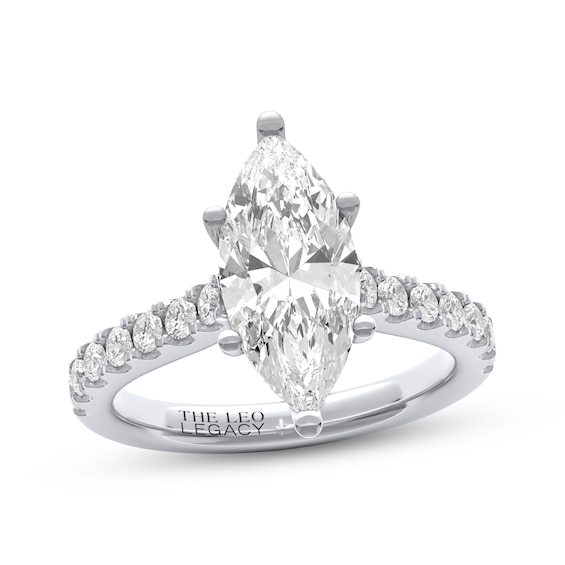 THE LEO Legacy Lab-Grown Diamond Certified Marquise-Cut Engagement Ring 2-1/2 ct tw 14K White Gold