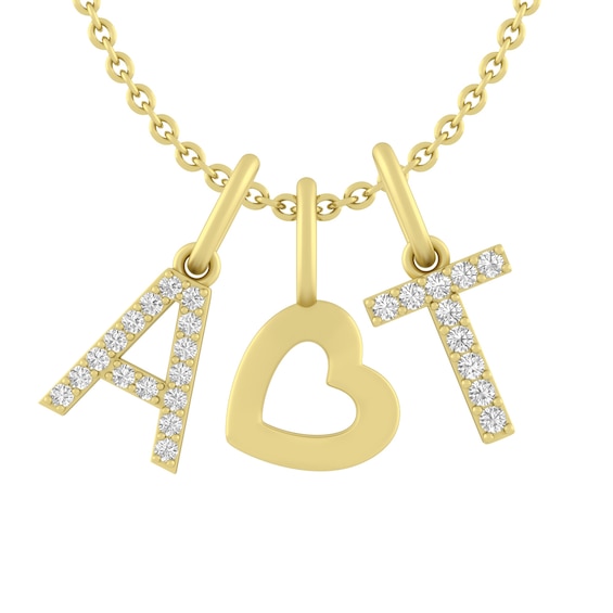 1/20 - 1/8 ct tw Diamond Couple's Initials Necklace (2 Initials)