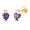 Thumbnail Image 0 of Cubic Zirconia Heart Earrings 14K Yellow Gold