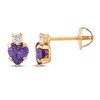 Thumbnail Image 1 of Cubic Zirconia Heart Earrings 14K Yellow Gold