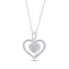 Thumbnail Image 0 of Round-Cut Multi-Diamond Center Heart Necklace 1/5 ct tw Sterling Silver 18”