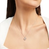 Thumbnail Image 3 of Round-Cut Multi-Diamond Center Heart Necklace 1/5 ct tw Sterling Silver 18”