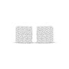 Thumbnail Image 1 of Men's Multi-Diamond Square Stud Earrings 1/4 ct tw 10K White Gold