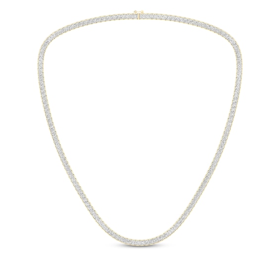 Men's Diamond Square Link Tennis Necklace 5 ct tw 10K Yellow Gold 20"