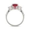 Thumbnail Image 2 of Cushion-Cut Lab-Created Ruby & White Lab-Created Sapphire Ring Sterling Silver