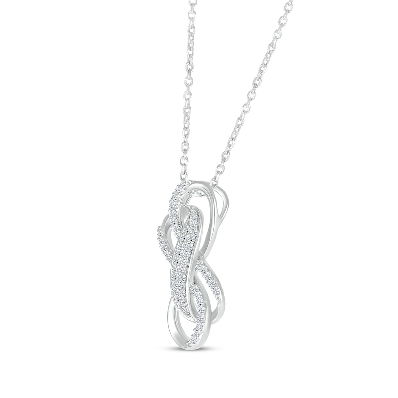 Main Image 2 of Diamond Double Infinity Necklace 1/5 ct tw Sterling Silver 18"