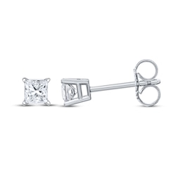 Lab-Created Diamonds by KAY Princess-Cut Solitaire Stud Earrings 1/3 ct tw 10K White Gold (I/SI2)