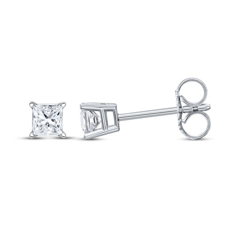 Lab-Created Diamonds by KAY Princess-Cut Solitaire Stud Earrings 1/3 ct tw 10K White Gold (I/SI2)