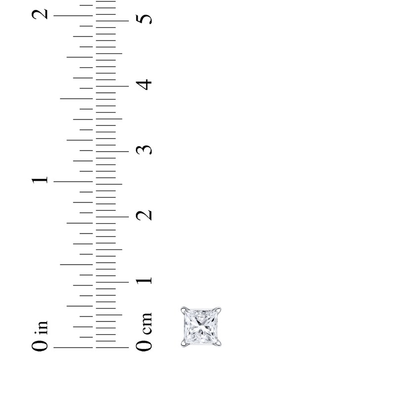 Lab-Created Diamonds by KAY Princess-Cut Solitaire Stud Earrings 1/3 ct tw 10K White Gold (I/SI2)