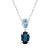 Thumbnail Image 1 of Toi et Moi Pear-Shaped Sky Blue Topaz & Oval-Cut London Blue Topaz Necklace 10K White Gold 18"