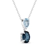 Thumbnail Image 2 of Toi et Moi Pear-Shaped Sky Blue Topaz & Oval-Cut London Blue Topaz Necklace 10K White Gold 18"